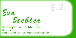eva stebler business card